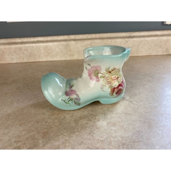 Vintage OLD FOLEY James Kent “Flowered” China Boot Shoe Planter Made In England - Picture 1 of 7